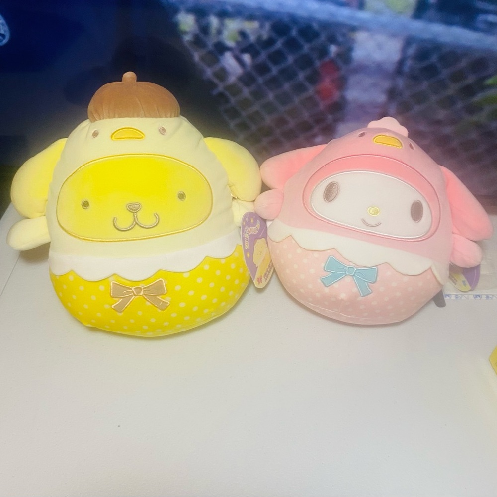 Squishmallows Hello Kitty and Friends Easter Pompompurin And My Melody
